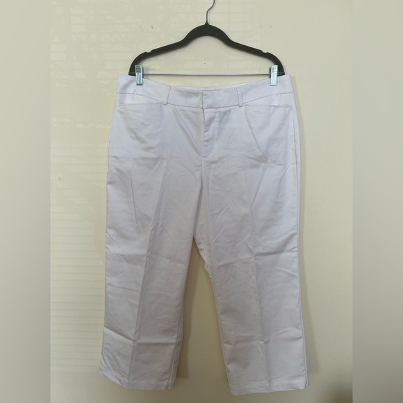 Dockers Pants - Dockers Ideal Fit Womens White Metro Capri Pants 16 Cotton Casual Stretchy Chic
